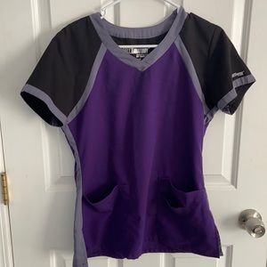 Purple & black grey’s anatomy top size small